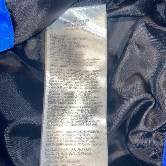 Nike Toddler Size 2T Full Zip Blue Puffer Jacket - Picture 7 of 7